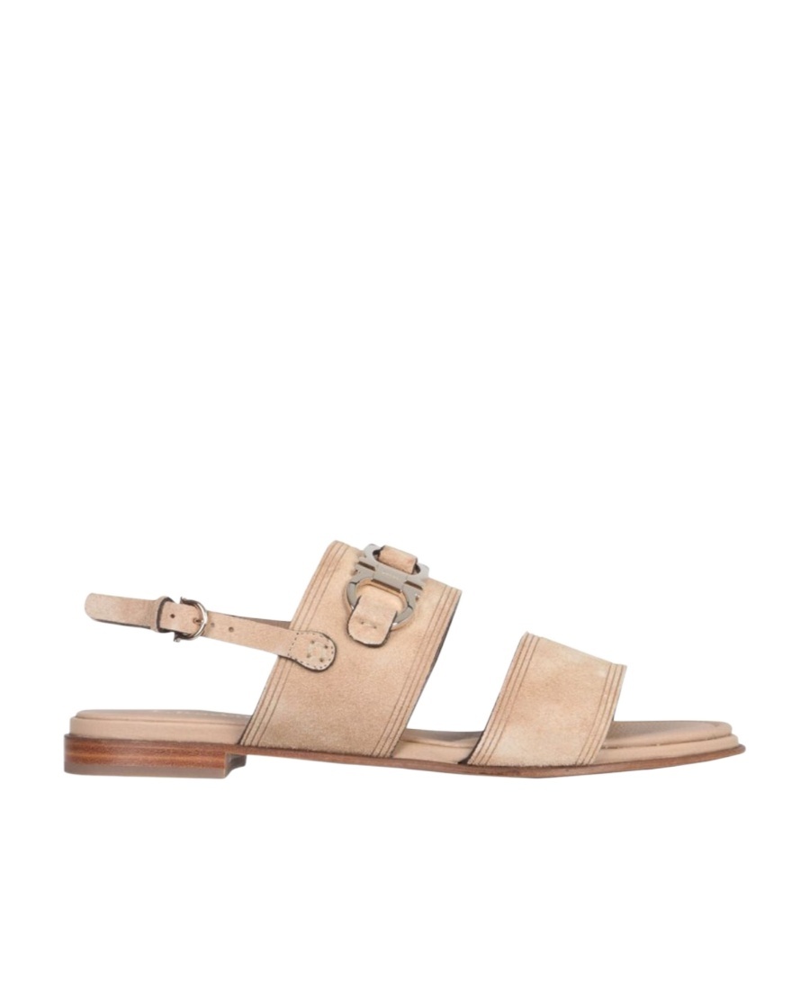 Ferragamo Double-strap Slingback Sandals In Nude