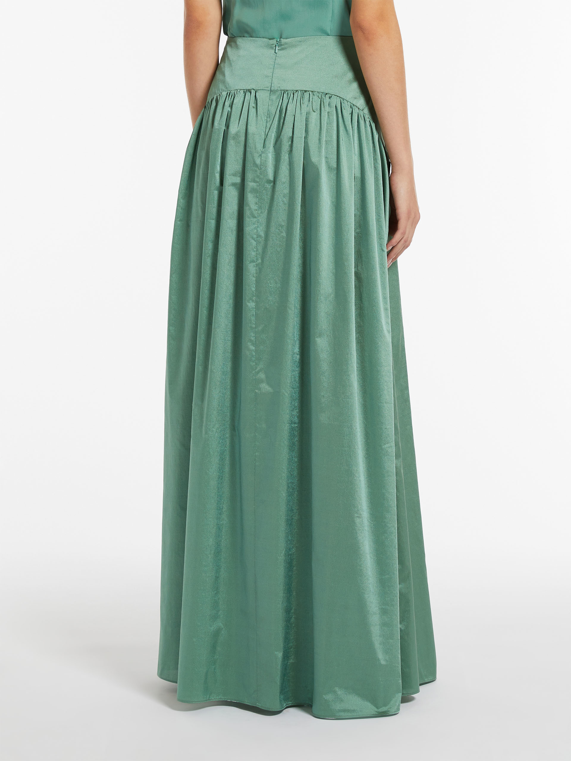 Max Mara High Waist Zipper Skirt In Green