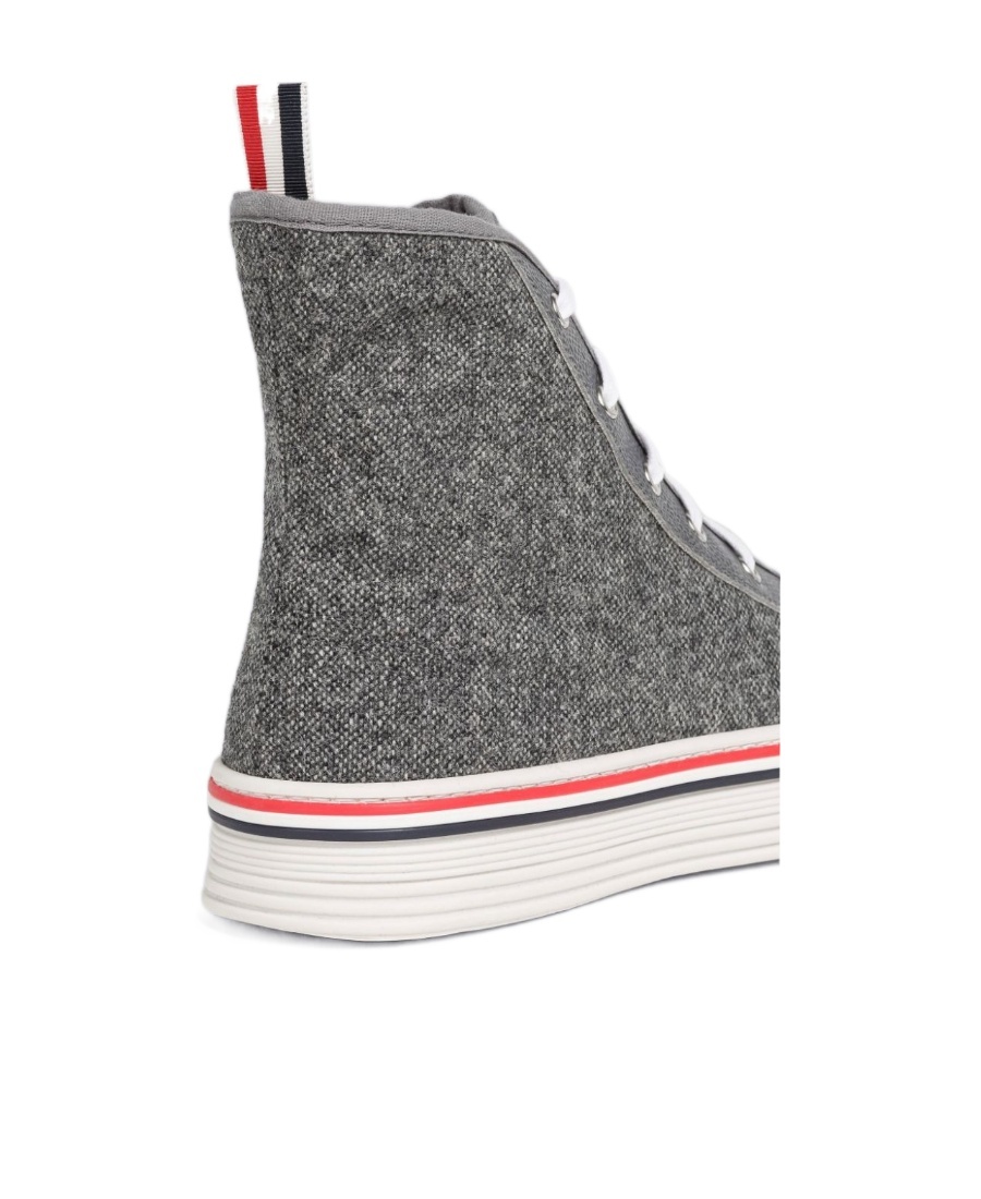 Thom Browne Collegiate High-top Sneakers In Gray