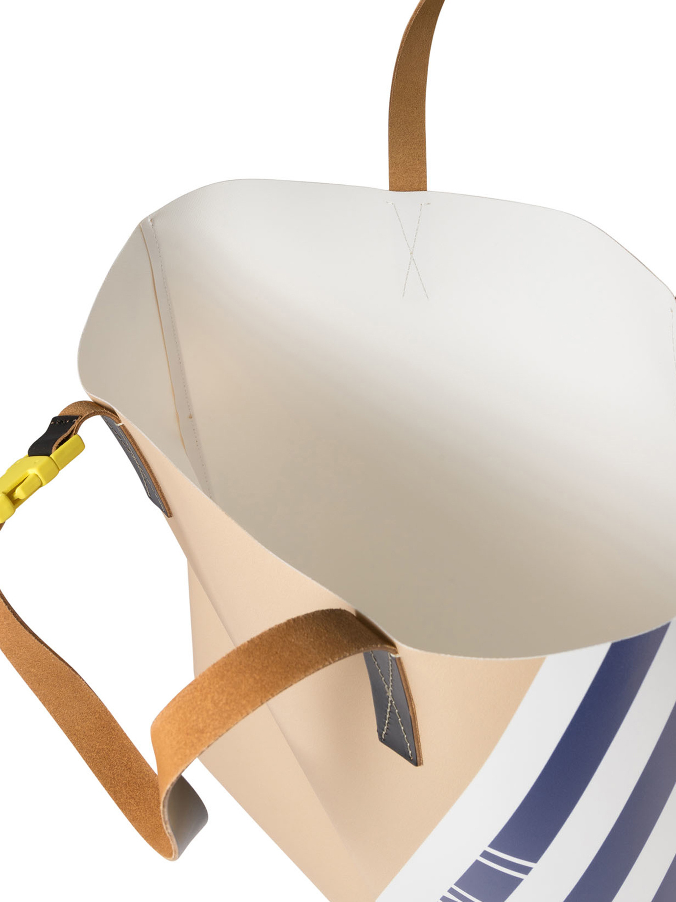 Marni Stripe-detail Buckle Tote Bag In Nude