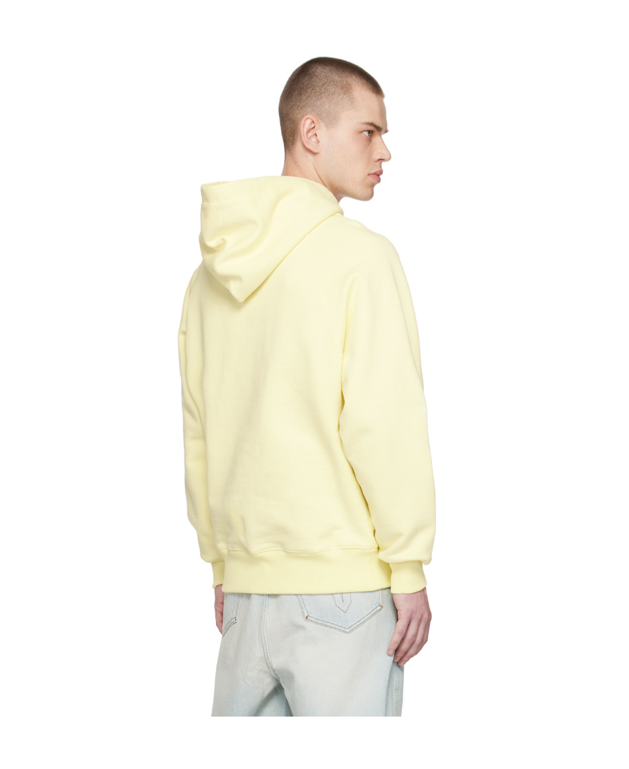 Ami Alexandre Mattiussi Ami De C Ur Hooded Sweater In Yellow