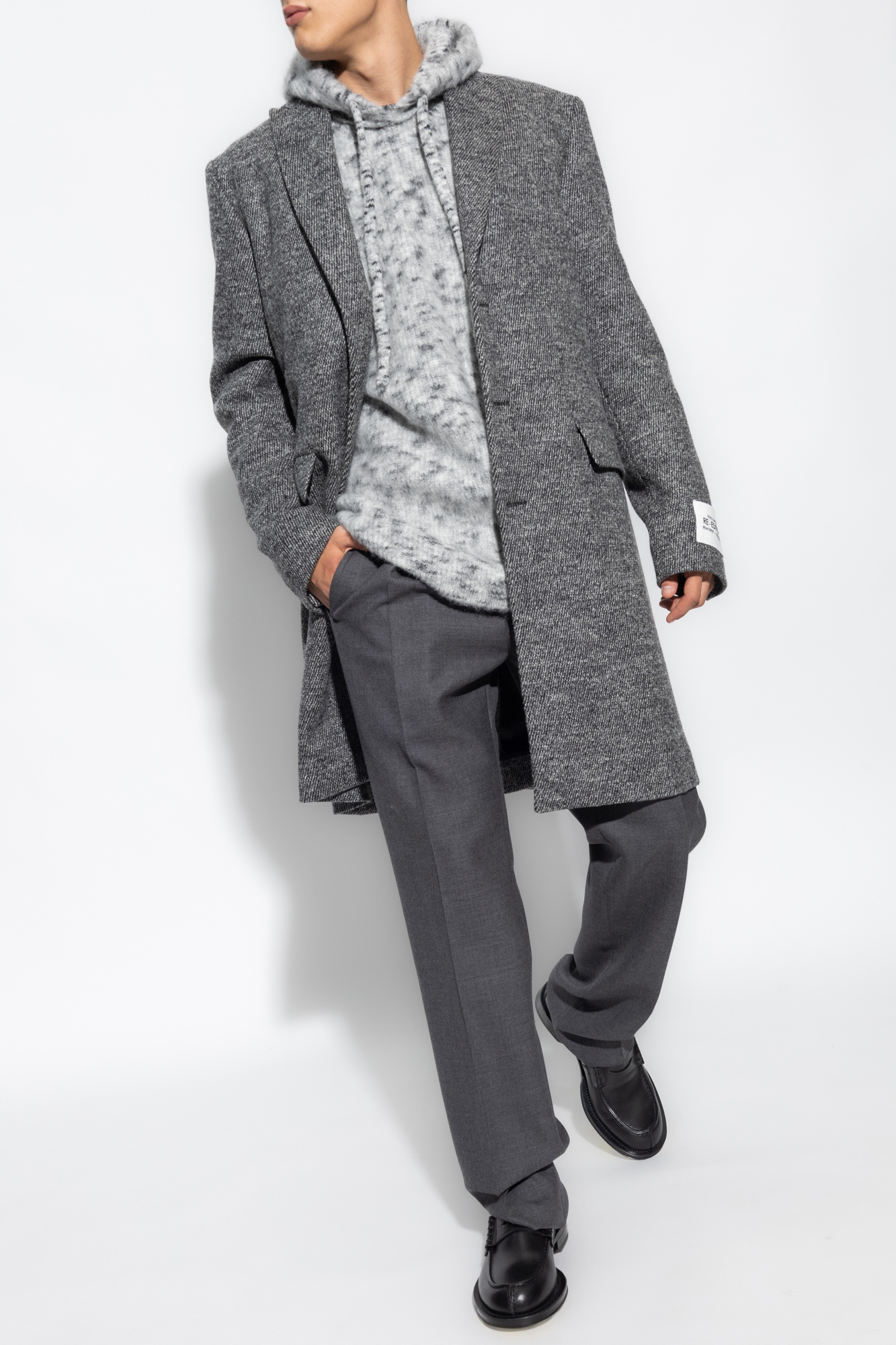 Isabel Marant Knitted Drawstring Hoodie In Gray