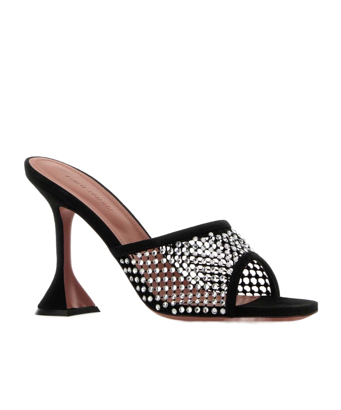 Amina Muaddi Lupita Open-knit And Leather Mules