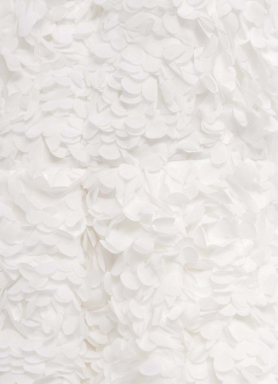 Shop Comme Des Garçons Floral-appliqué Midi Dress In White