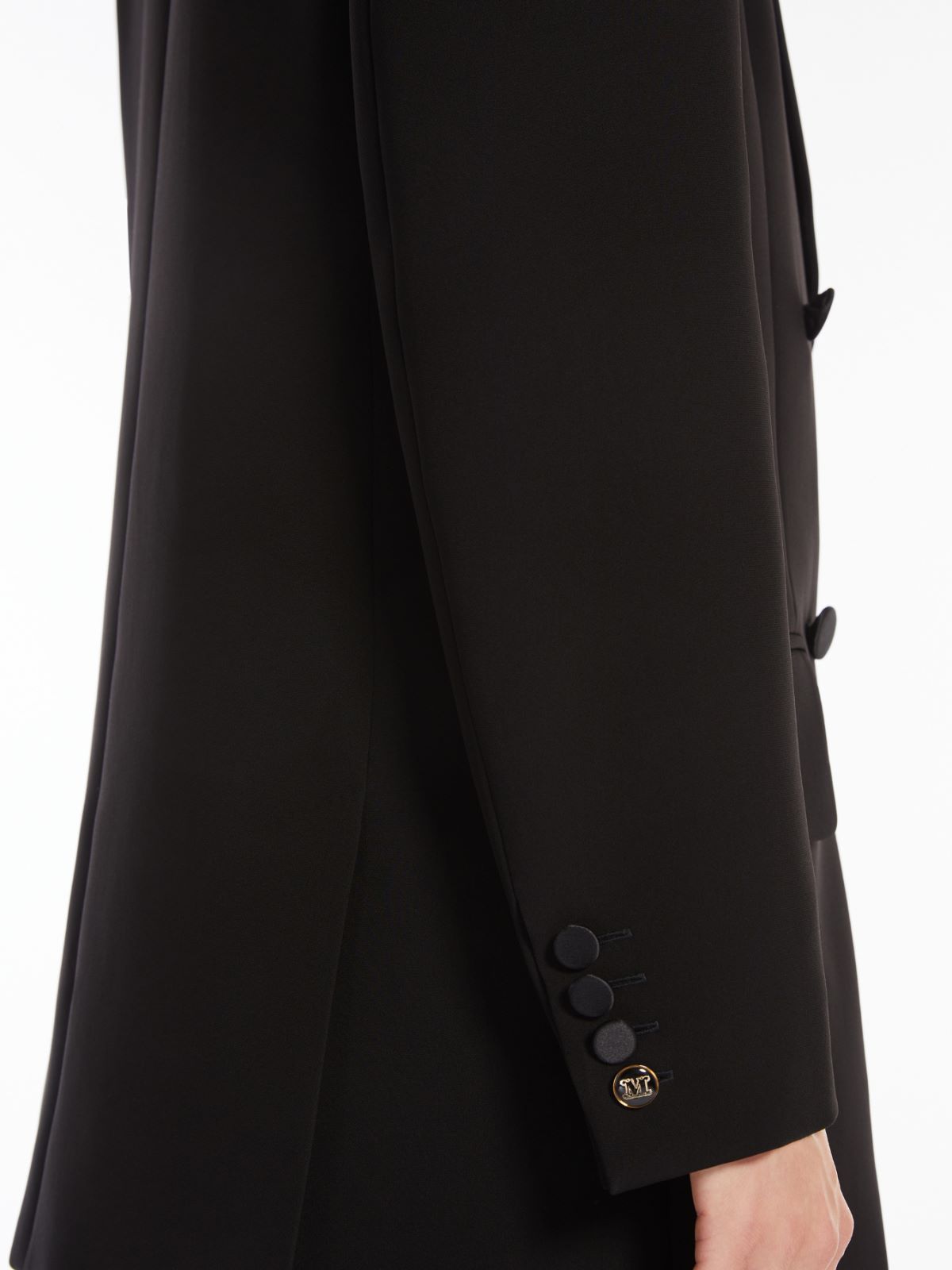 Max Mara Double-breasted Cady Blazer In Black