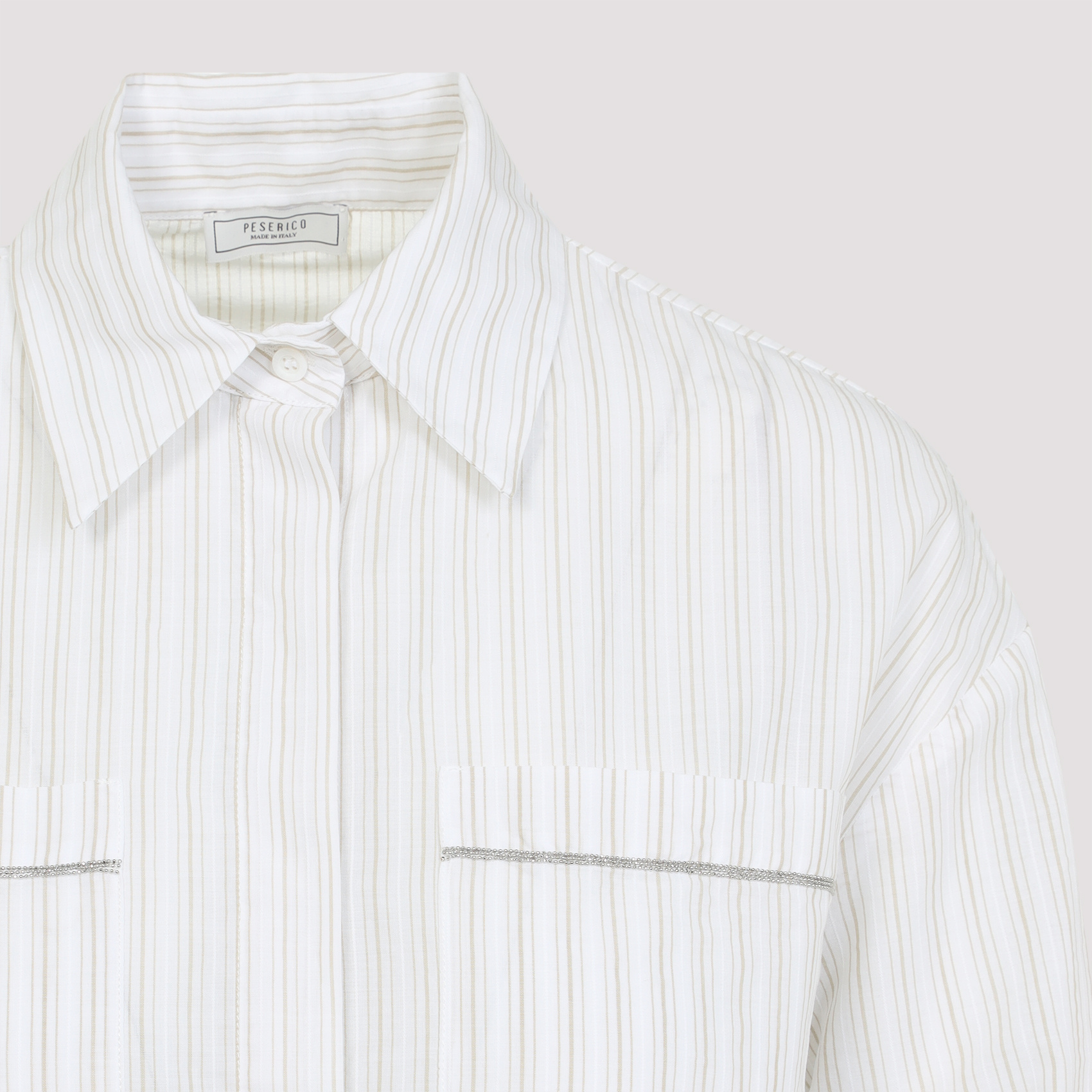 Peserico Concealed Button Long Sleeve Blouse