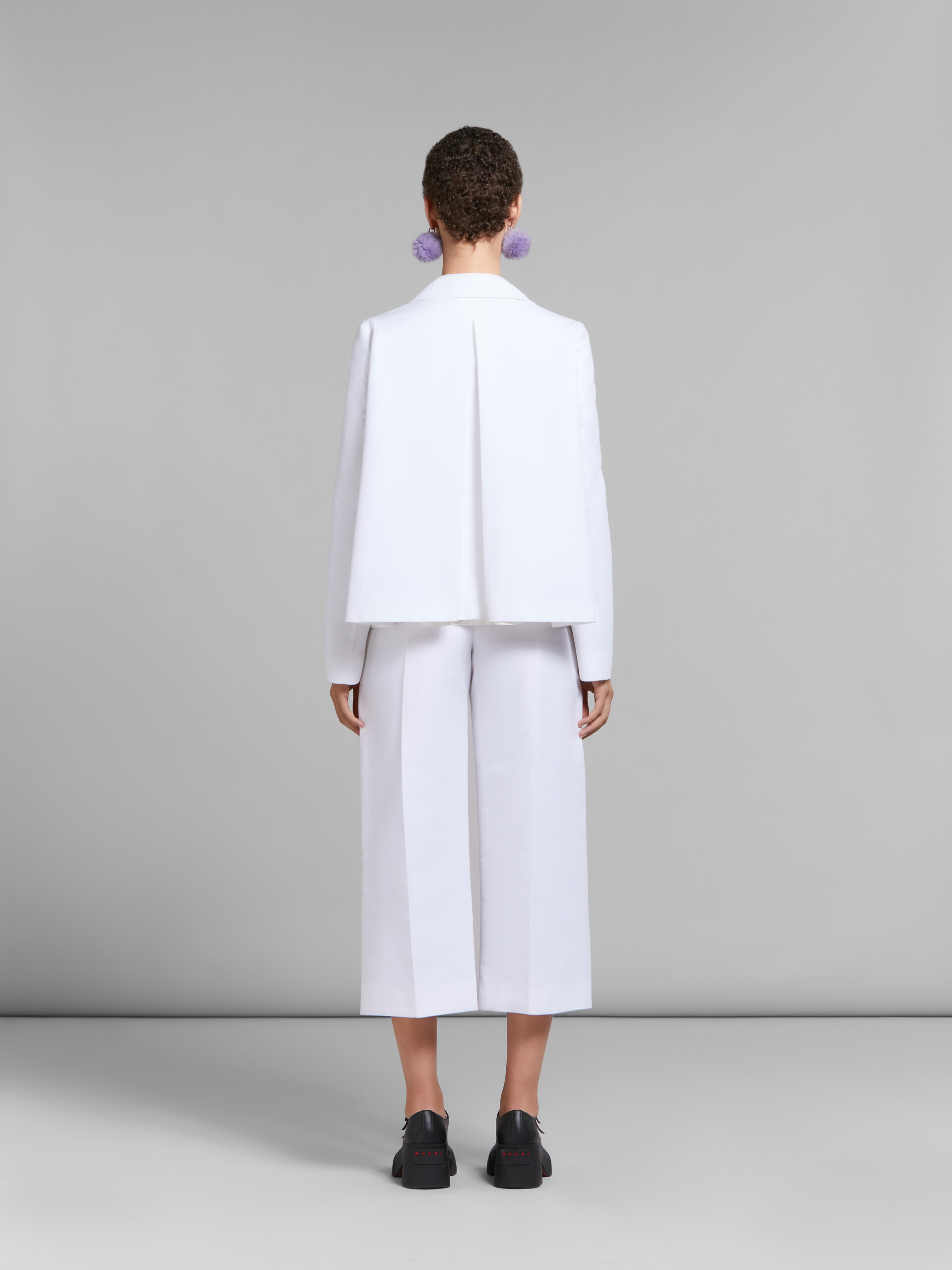 Marni Hip-lenght Single Breasted Buttoned Jacket In White