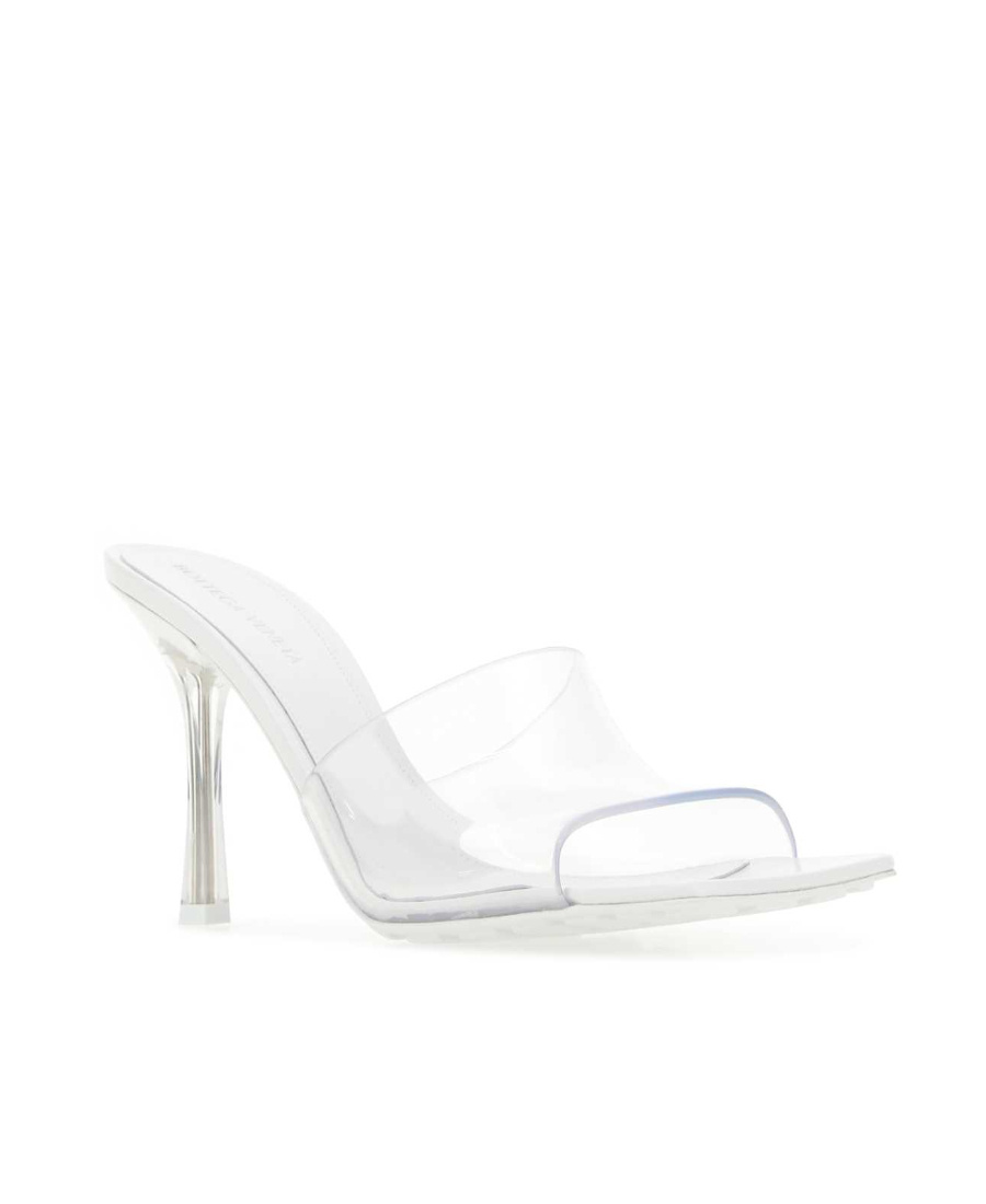 Bottega Veneta Pudding Stretch Square-toe Pvc Heeled Mules In White
