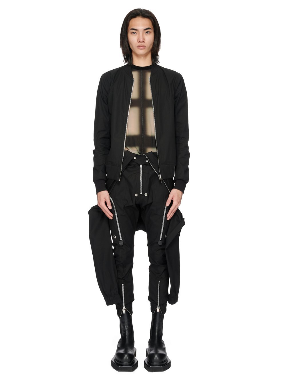 Rick Owens Zip-up Long-sleeved Reversible Jacket In Black