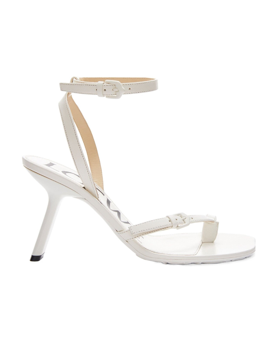 Loewe Petal Stiletto Sandal In Lambskin In White