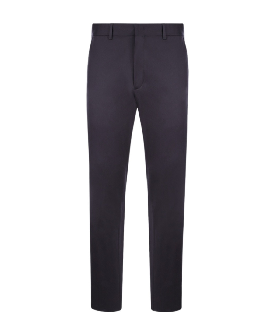 Zegna Tapered Pleated Cotton And Linen-blend Twill Trousers In Black