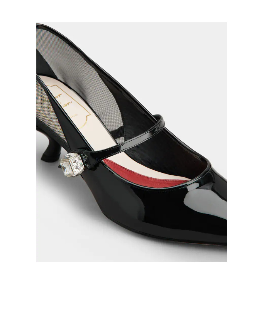 ROGER VIVIER VIRGULE BABIES PUMPS IN PANTENT LEATHER 