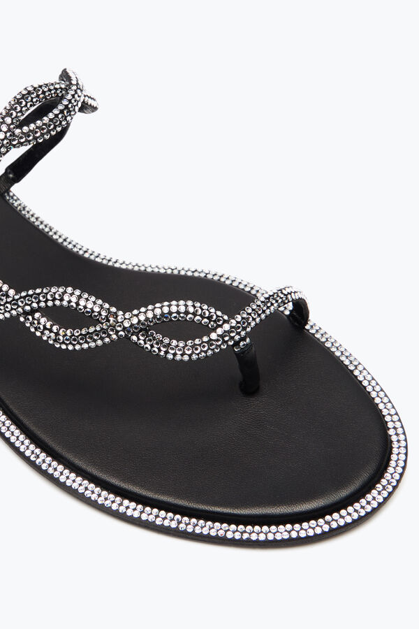 René Caovilla Rene Caovilla Black Flat Braid Sandal 10 In Black