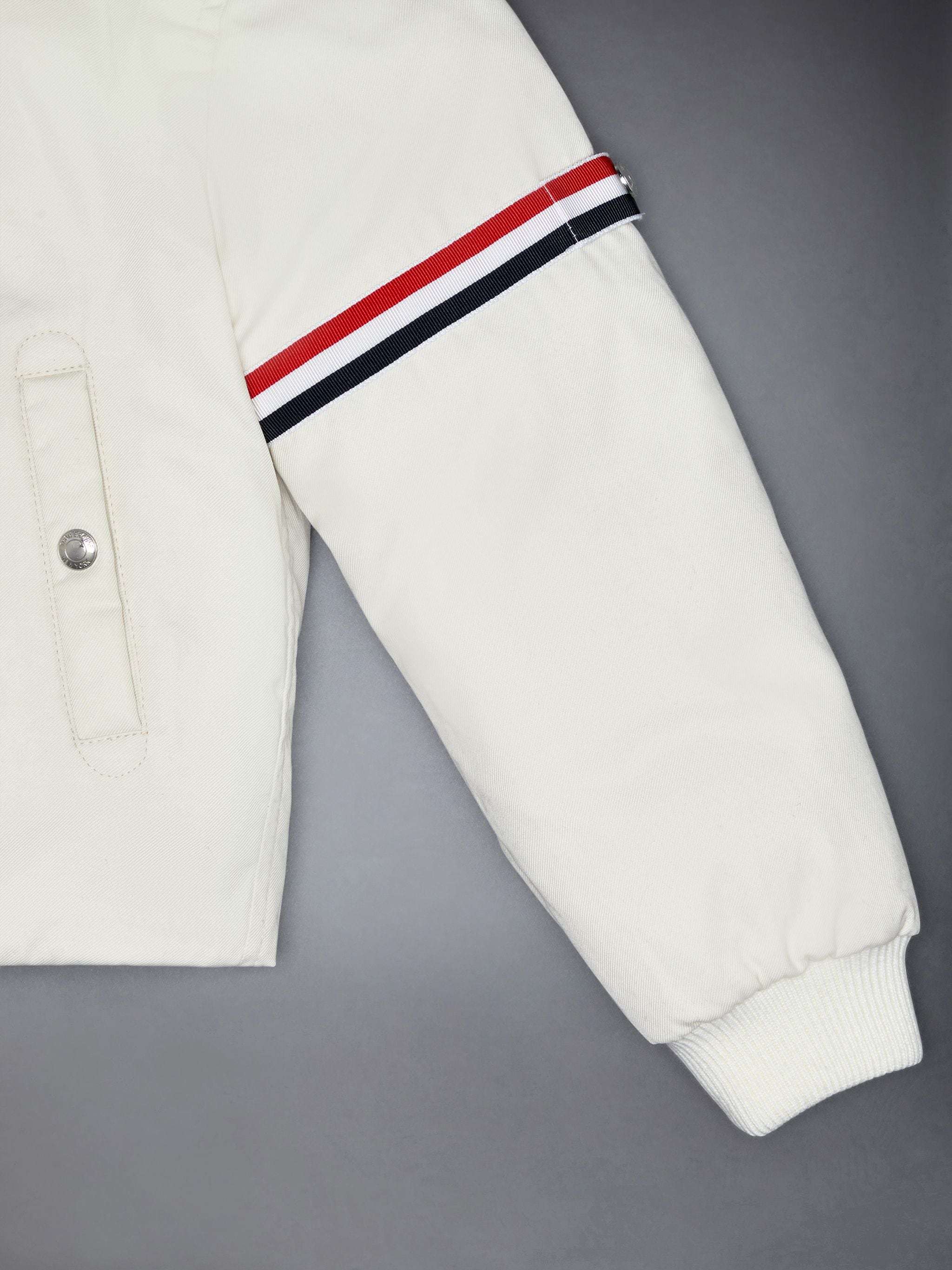 Thom Browne Padded Bomber Jacket In White