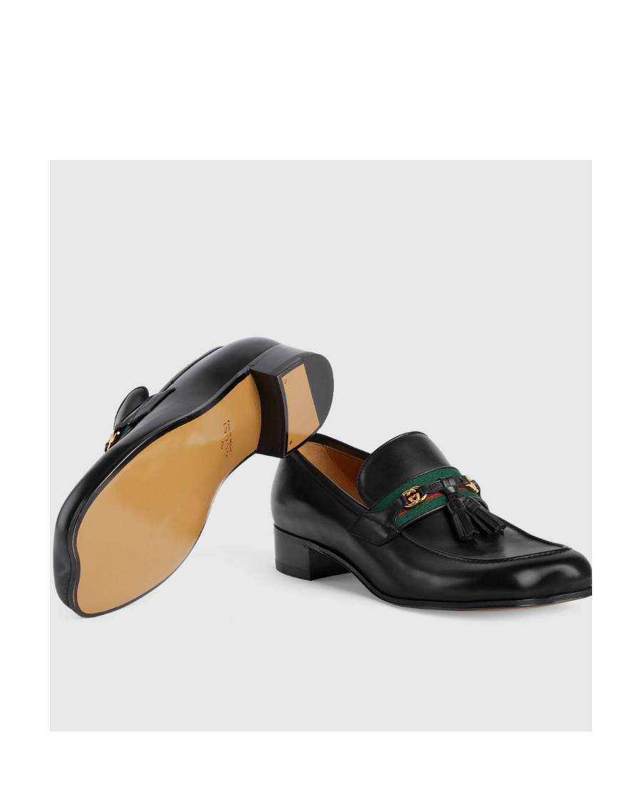 Gucci Tassel-trim Loafers In Black