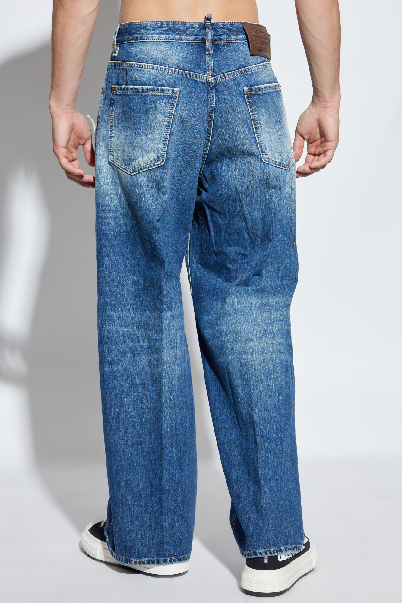 Dsquared2 Belt Loop Denim Trousers In Blue