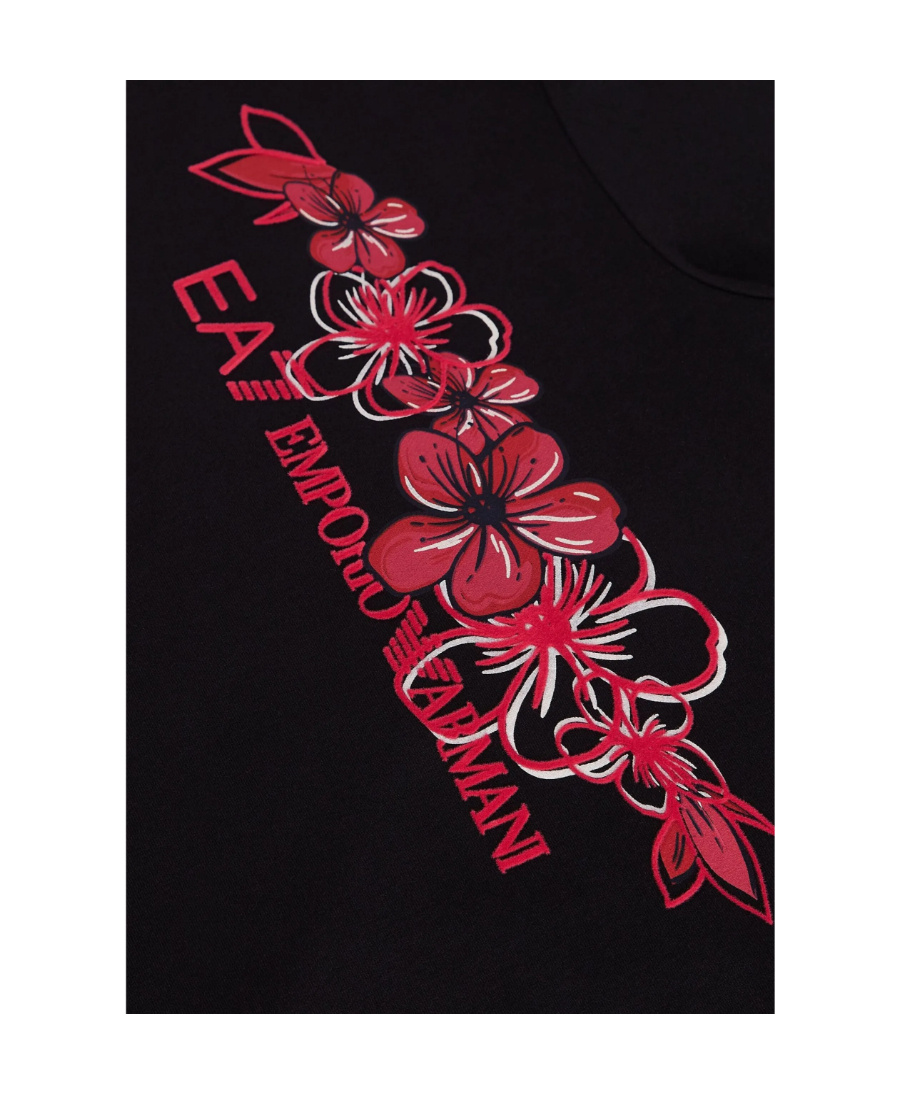 EMPORIO ARMANI FLORAL-PRINT COTTON SWEATSHIRT