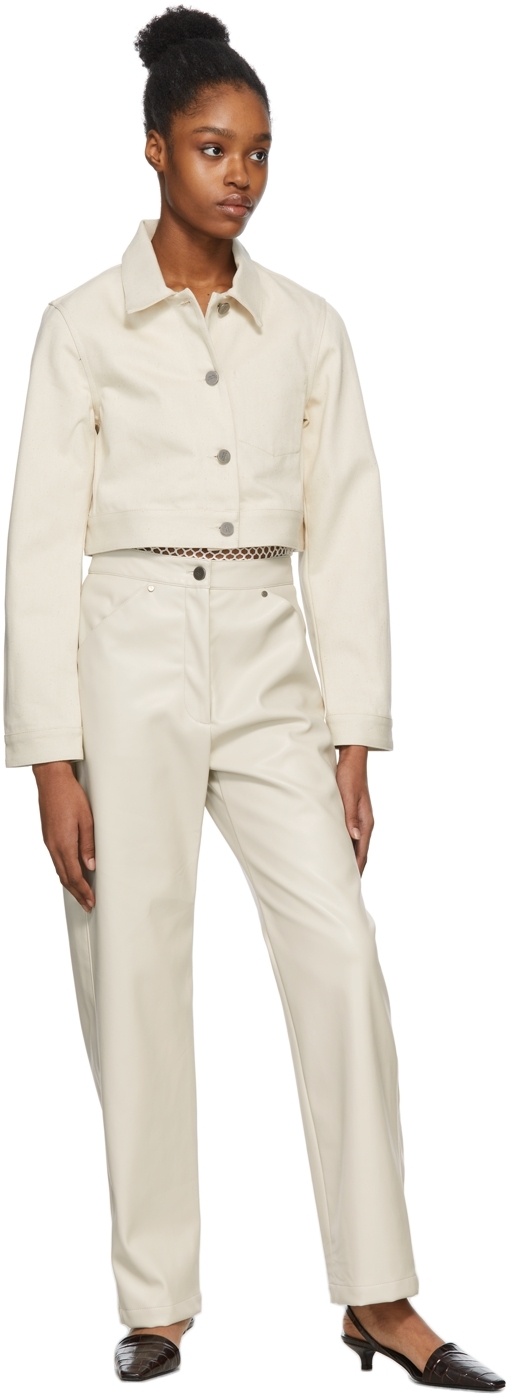 Deveaux Logo High-rise Casual Pants In Nude