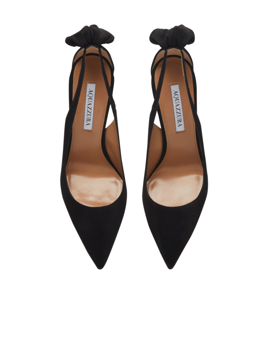 Shop Aquazzura Bow Tie 105 High Heels In Black