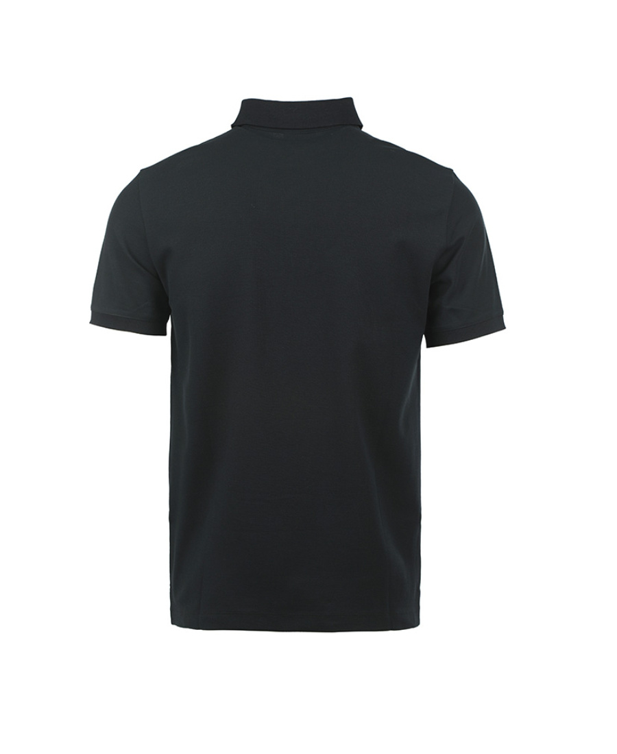 Emporio Armani Embroidered-logo Polo Shirt In Black