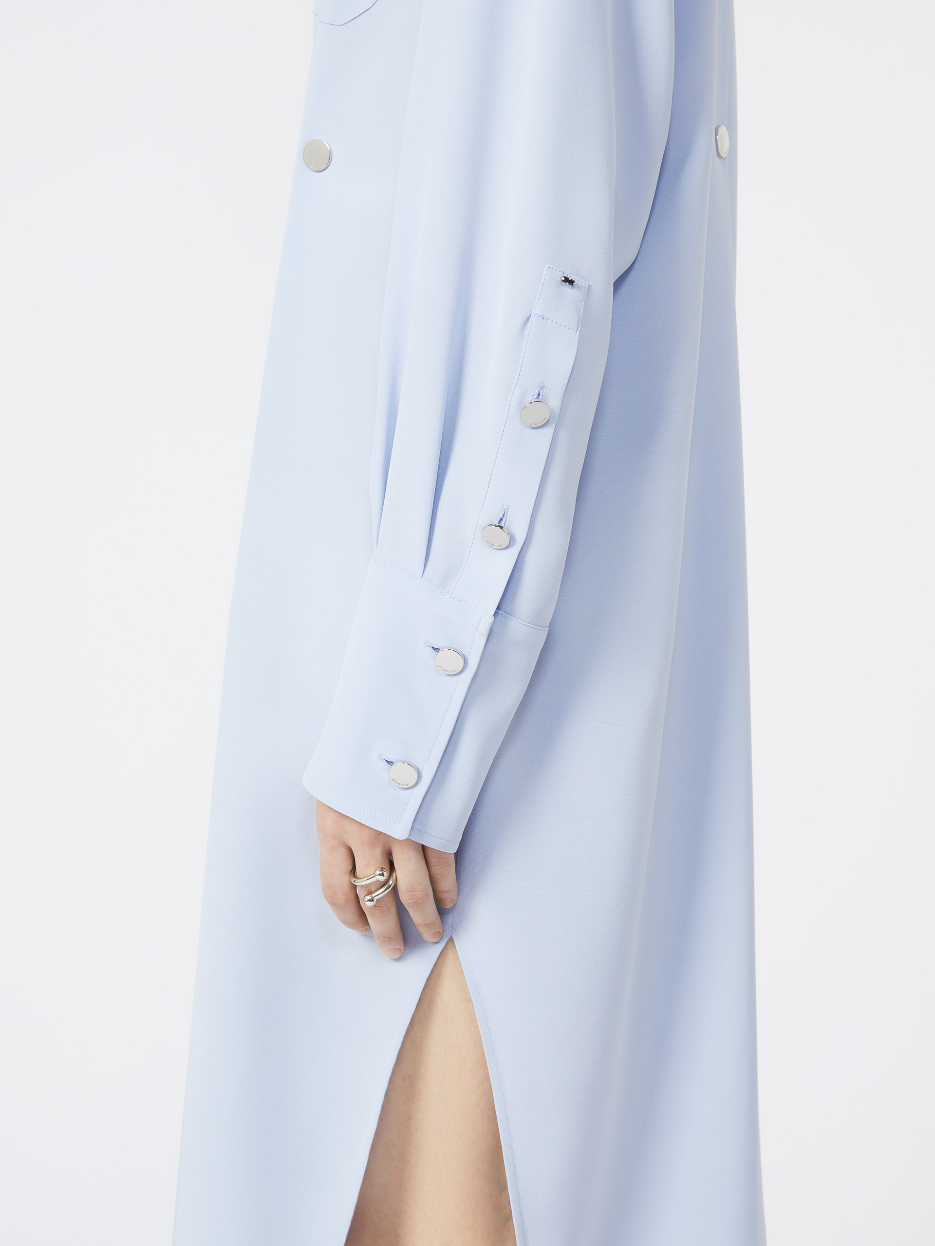 Sportmax Shirt Dress With Scarf In Blue