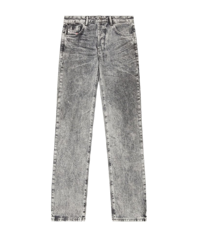 Diesel Straight Fit Trousers Faded Wash In Gray