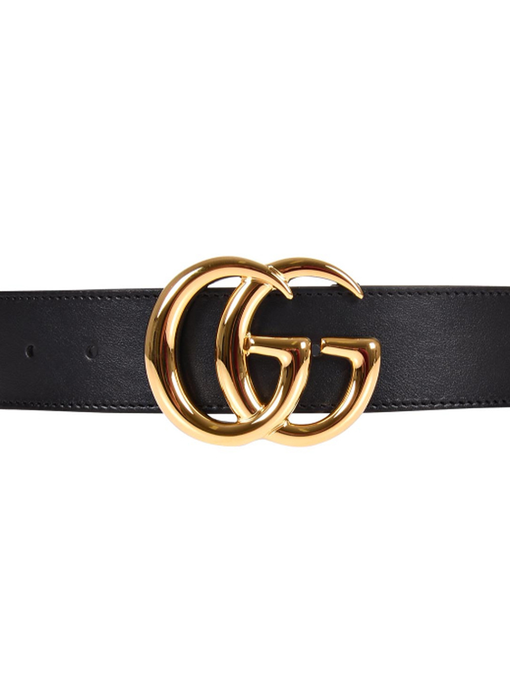 GUCCI GG MARMONT LEATHER BELT WITH SHINY BUCKLE 