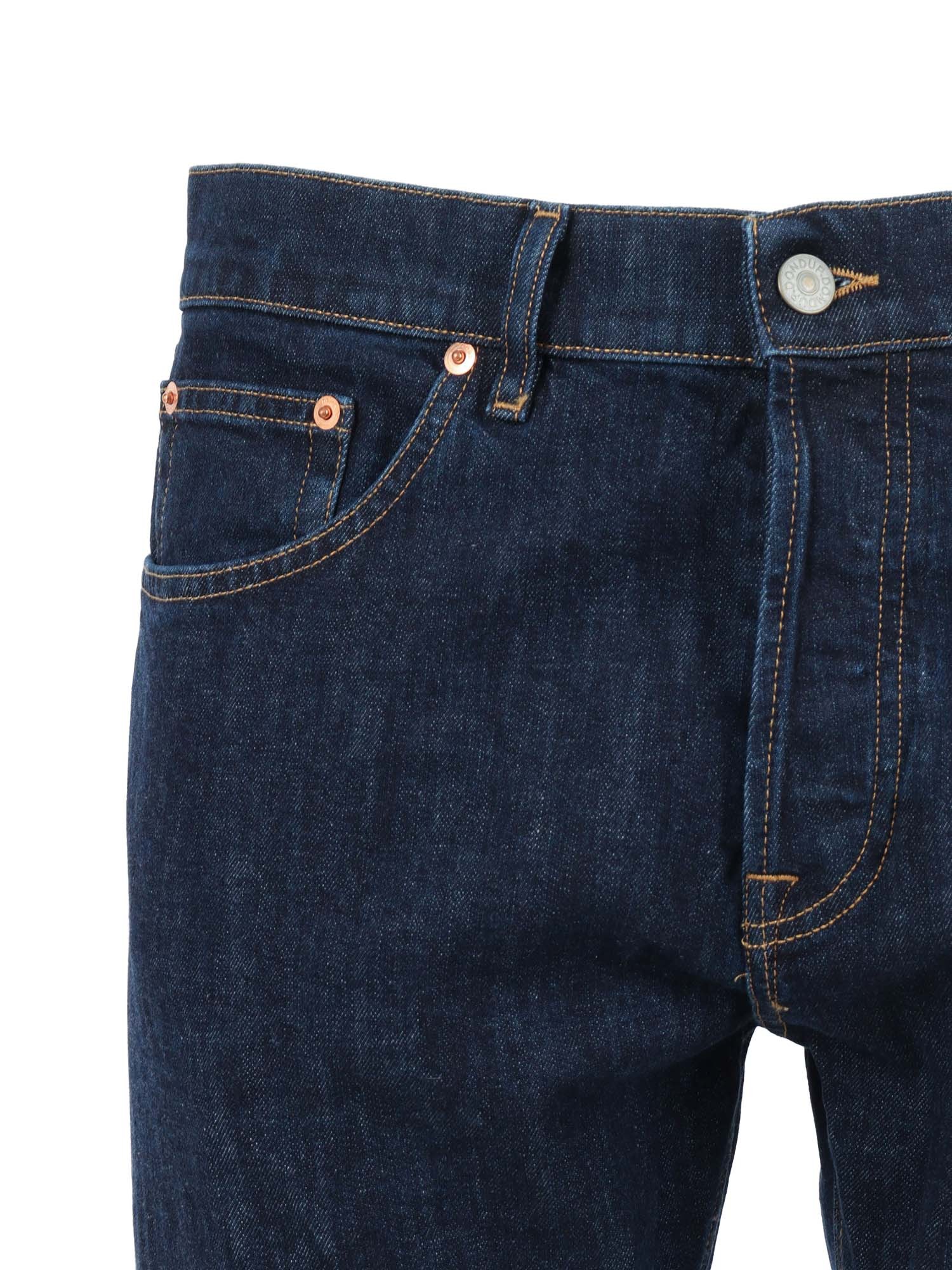 Dondup Denim Trousers With Belt Loops In Blue