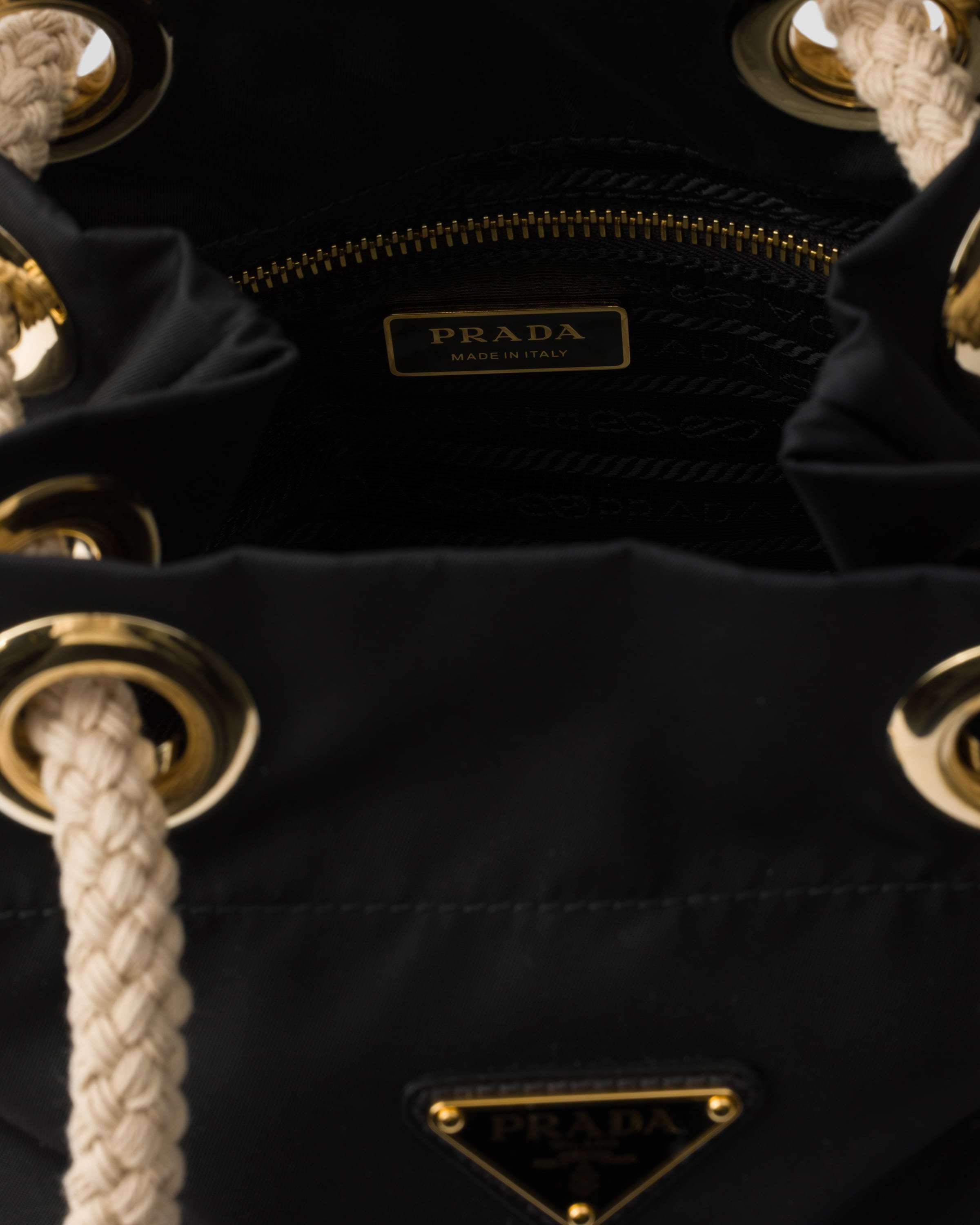 Prada Mariner Re-nylon Small Bucket Bag In Black