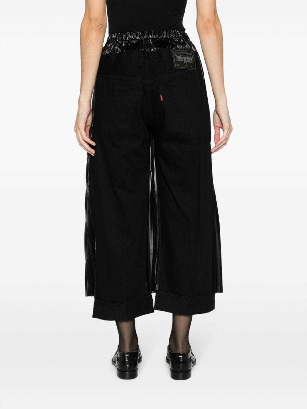Junya Watanabe Pleated Layered Cropped Trousers In Black