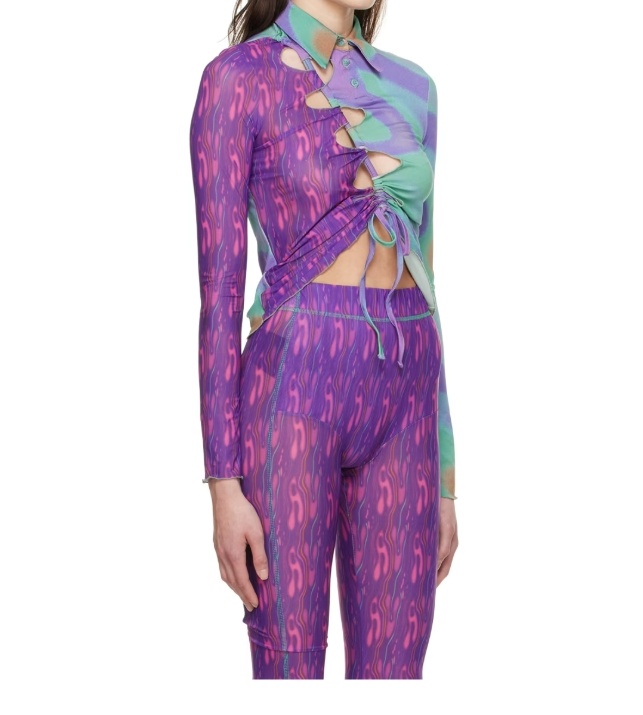 Avavav Lapel Long-sleeved Top In Purple