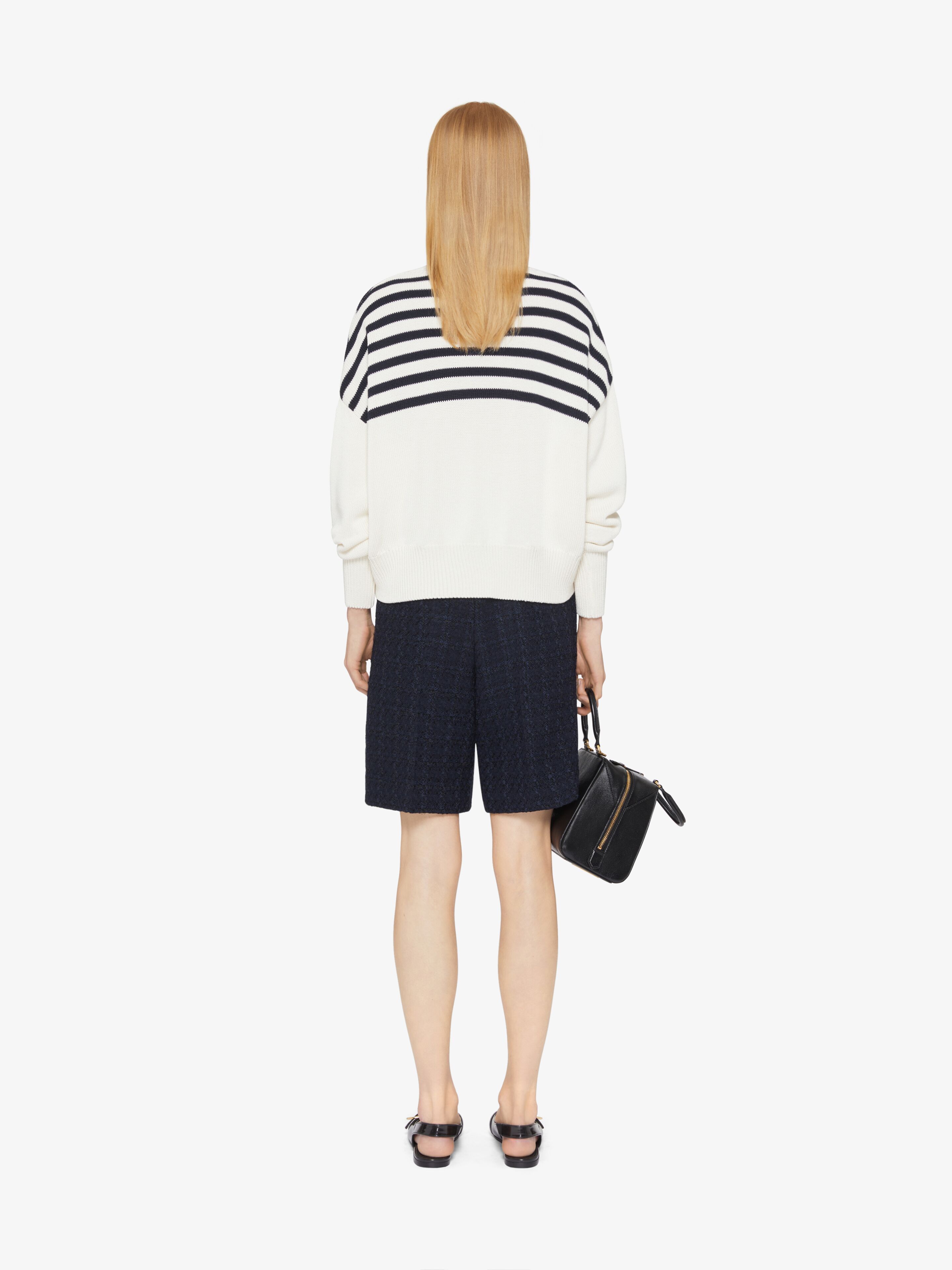 Givenchy 4g Striped Sweater In Wool And Cotton In White