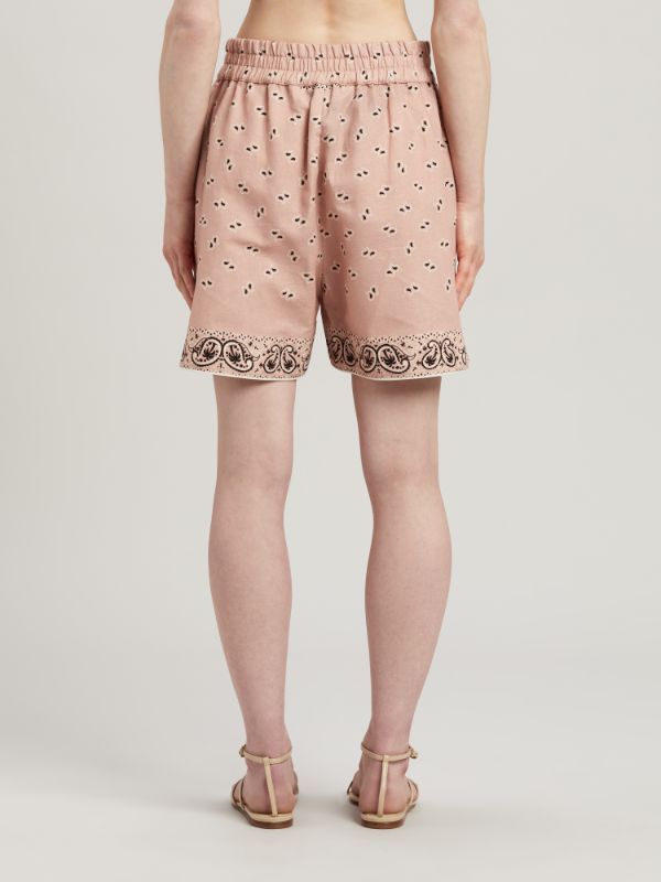 Palm Angels Paisley Boxer Shorts In Nude