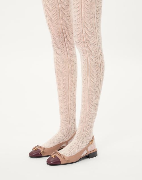 Valentino Valet Du Roi Leather Slingback Ballerina Flat In Nude