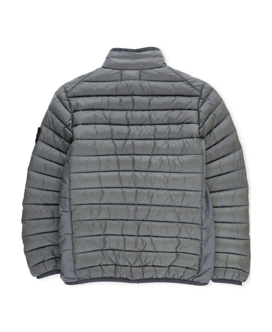 Stone Island Quilted Patch Down Jacket In Gray