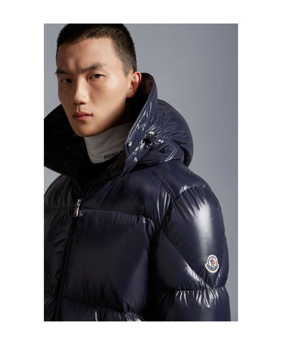 Moncler Padded Hooded Jacket In Midnight Blue