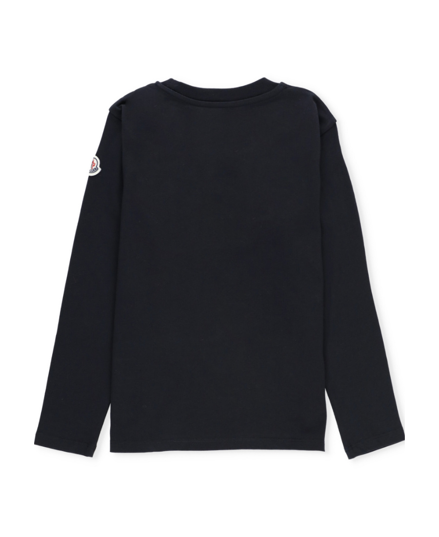Moncler Logo Long-sleeved T-shirt In Black