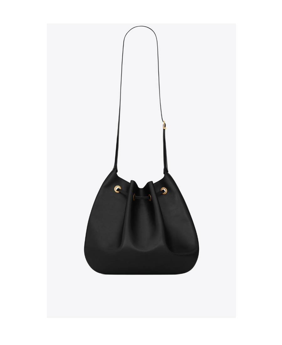 SAINT LAURENT PARIS VII LARGE FLAT HOBO BAG IN SMOOTH LEATHER