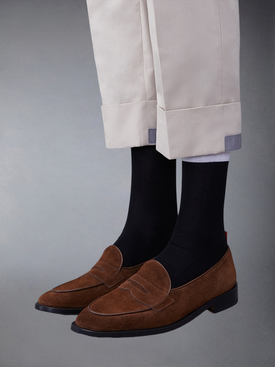 Thom Browne Varsity Suede Penny Loafers In Brown