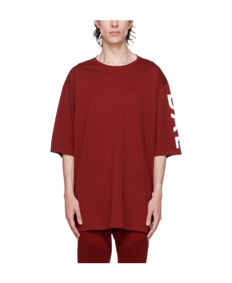 Balmain T-shirt With Round Neck And Short Sleeves In Red