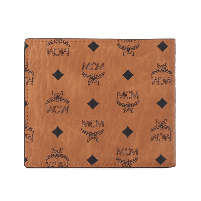 Mcm Small Monogram-print Bi-fold Wallet In Brown