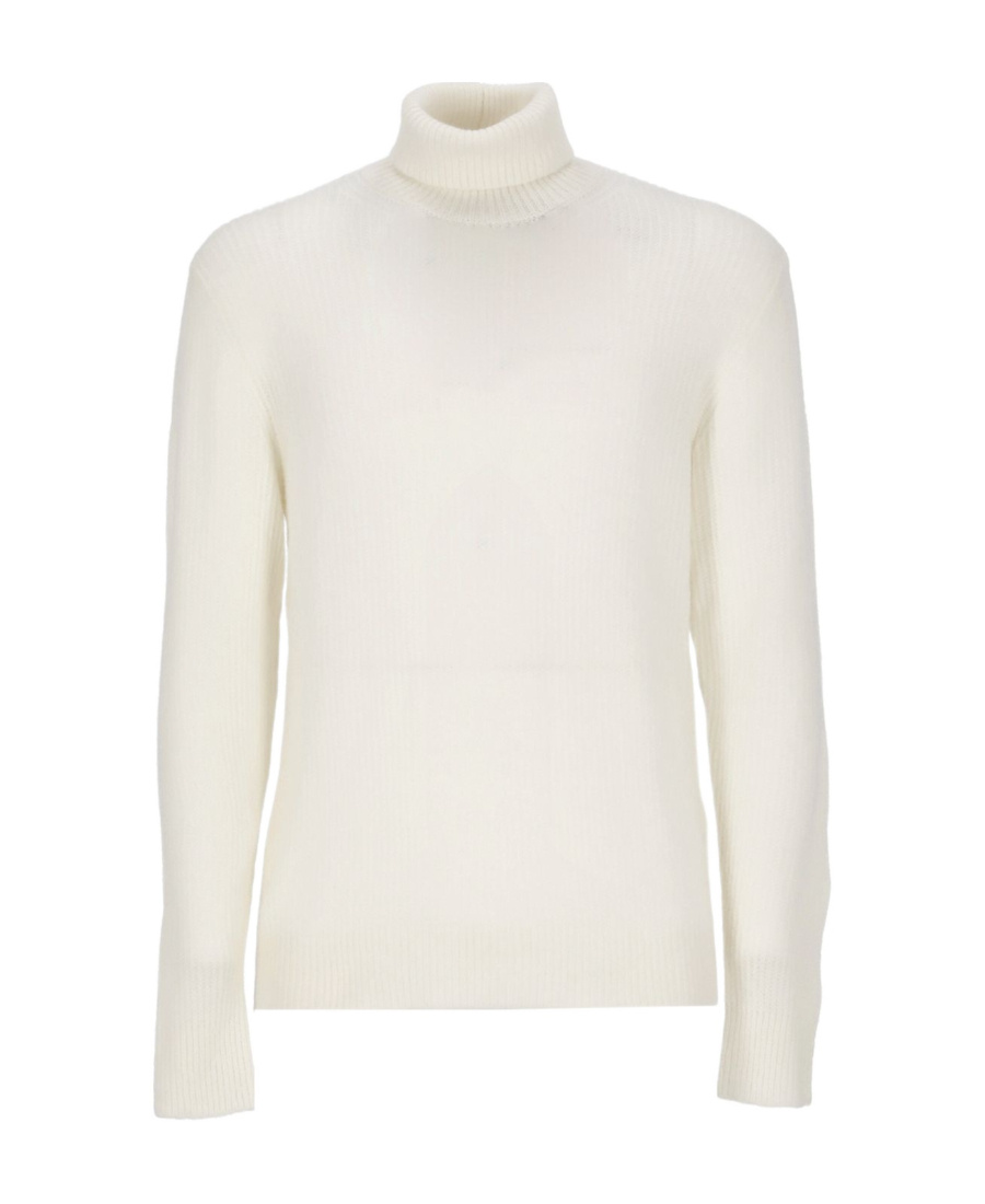 Eleventy High-neck Long-sleeved Sweater In White