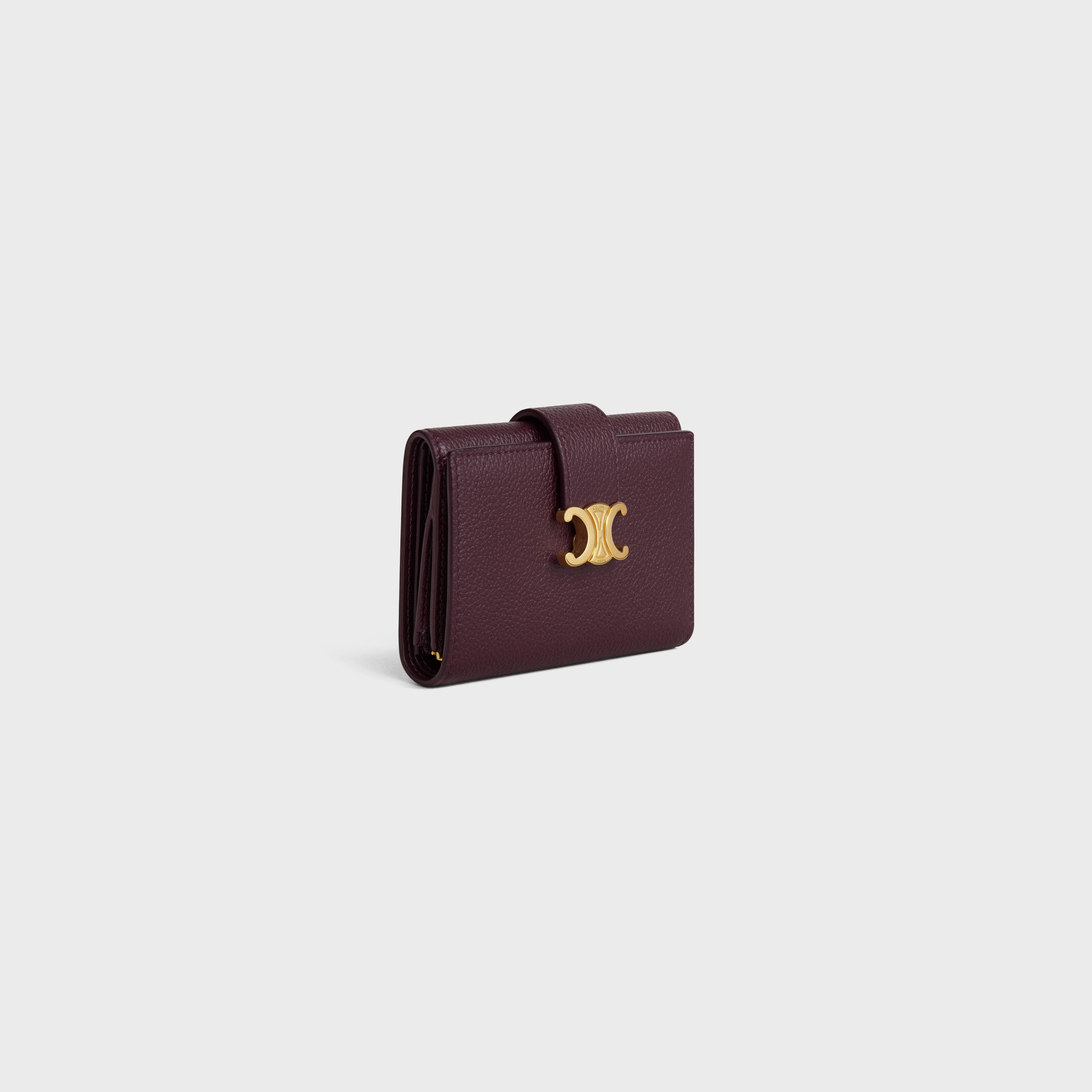Celine Fine Strap Wallet Nino In Supple Grained Calfskin In Red