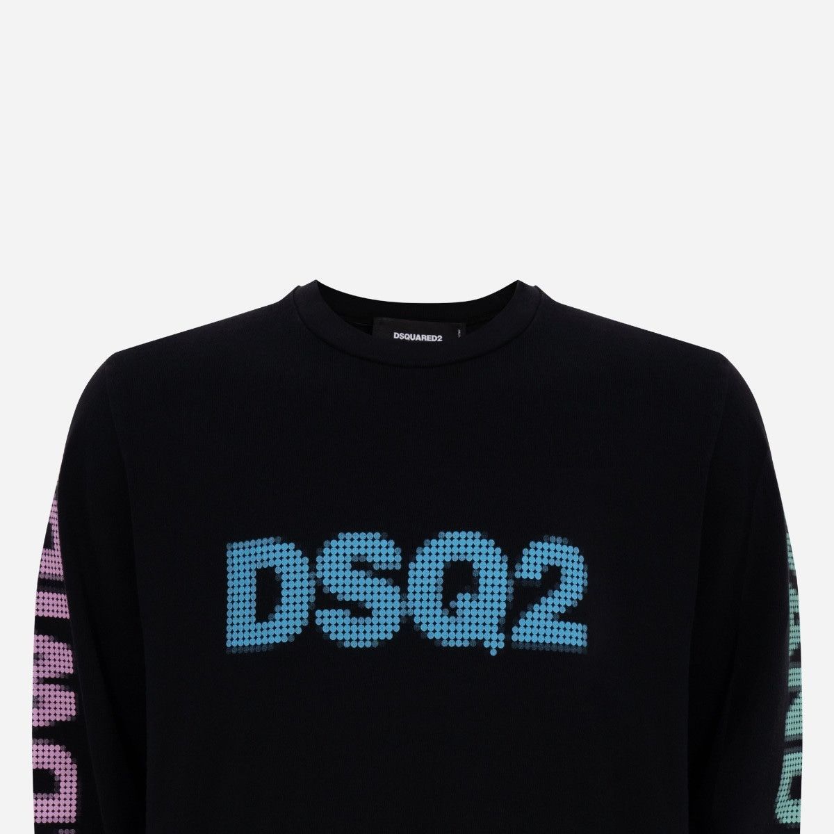 Dsquared2 Crewneck Sweatshirt With Logo Print In Black