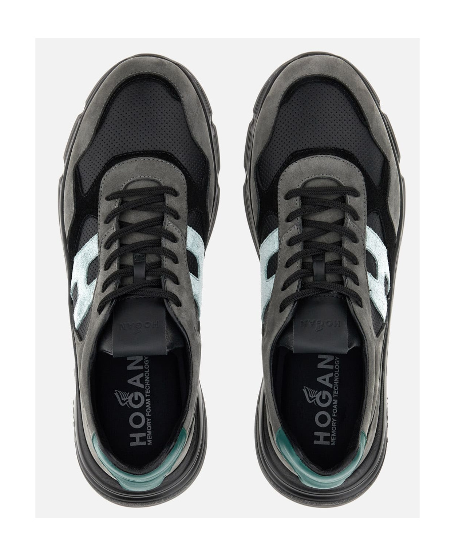 Hogan Hyperlight Panelled Leather Sneakers In Black