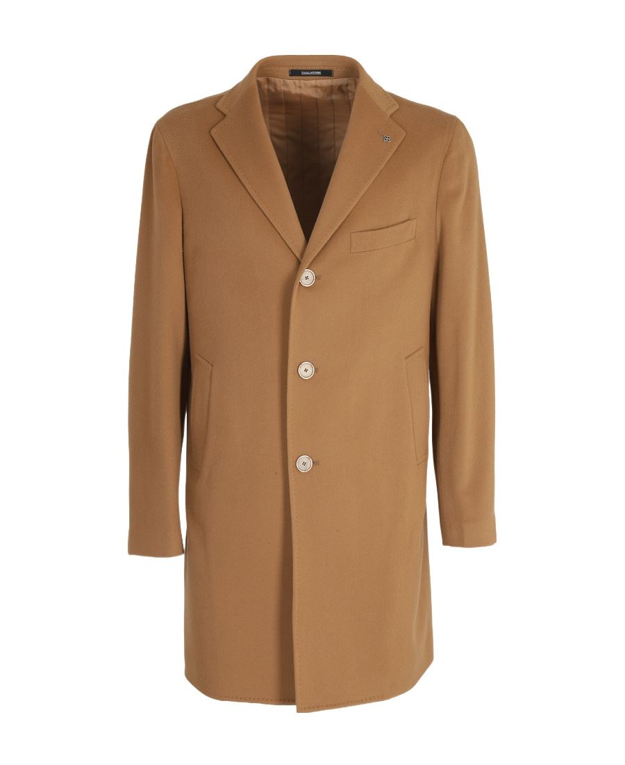 Tagliatore Single-breasted Wool-blend Coat In Brown