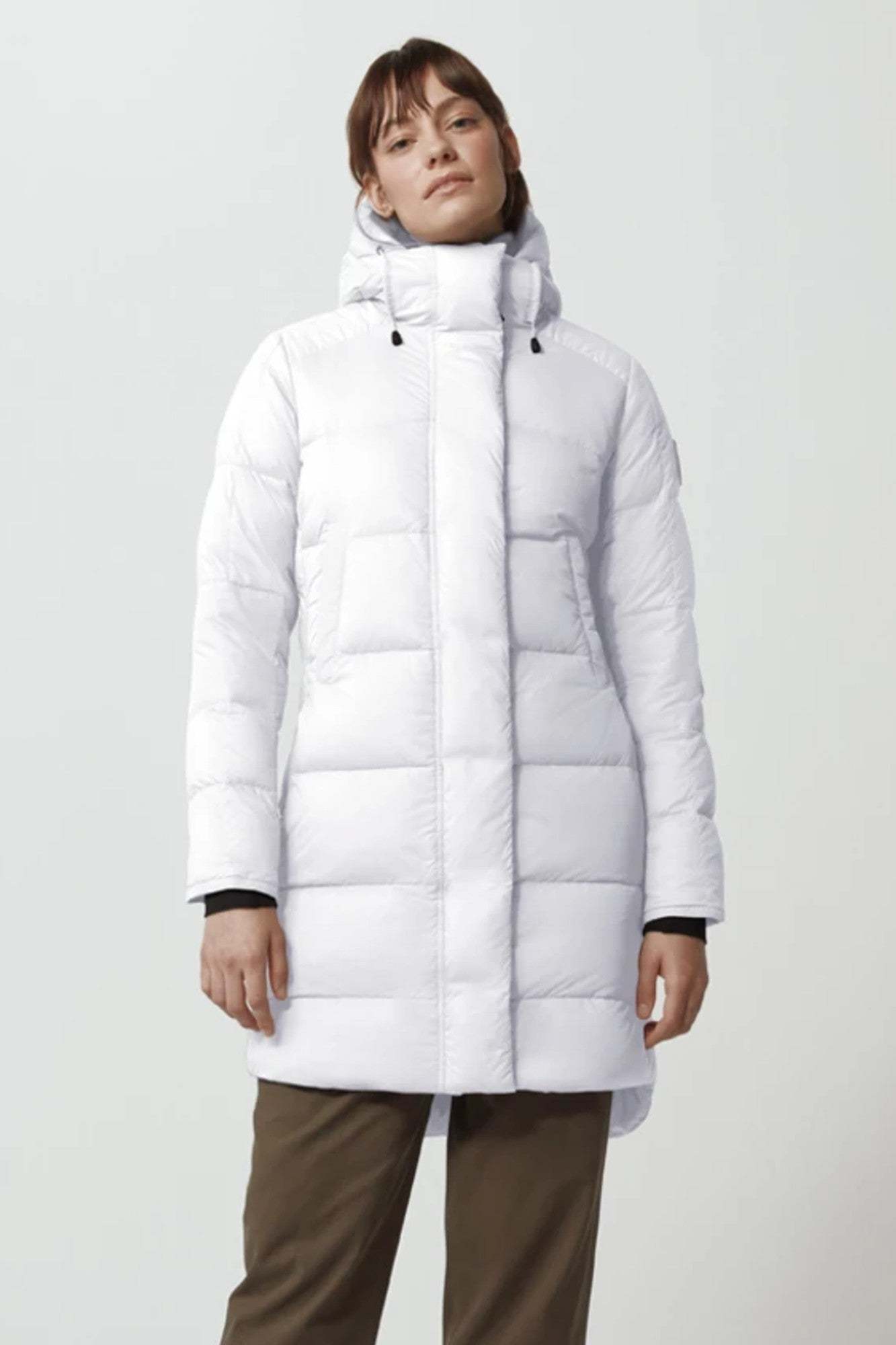Canada Goose Alliston Logo-patch Padded Coat In White