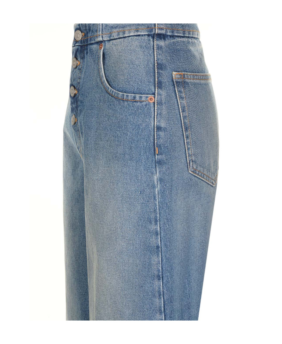 Mm6 Maison Margiela Sky Blue Straight-fit Denim Cotton Jeans In Blue