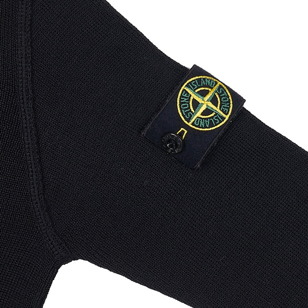 Stone Island Compass-patch Virgin Wool Jumper In Black