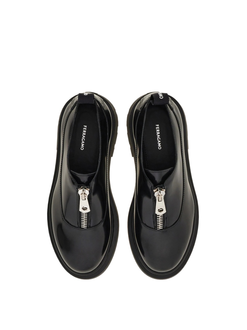 Ferragamo Shoe With Zipper In Black